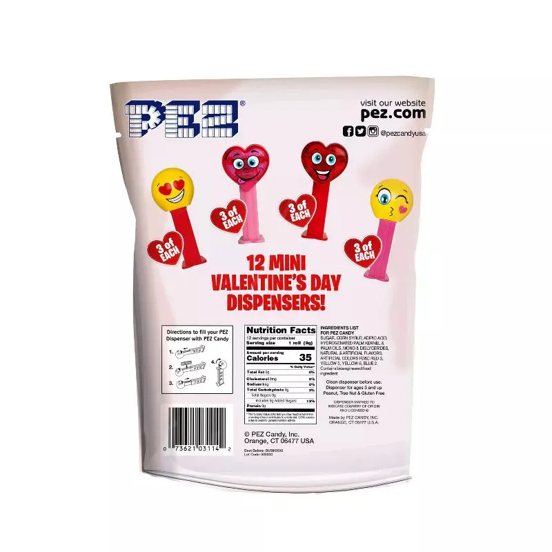 Valentine PEZ Mini Candy Packs: 12-Piece Bag - Image 3
