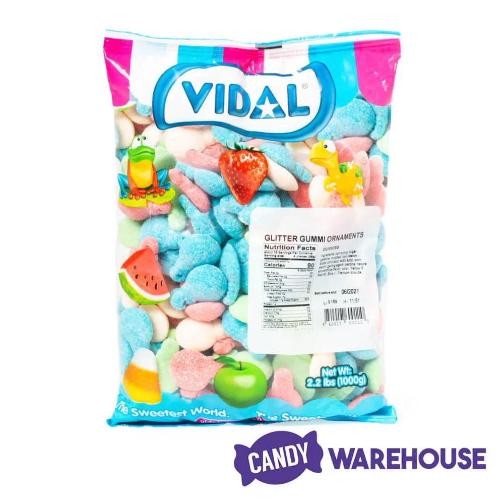 Vidal Gummy Glitter Holiday Ornaments Candy: 1KG Bag - Image 3