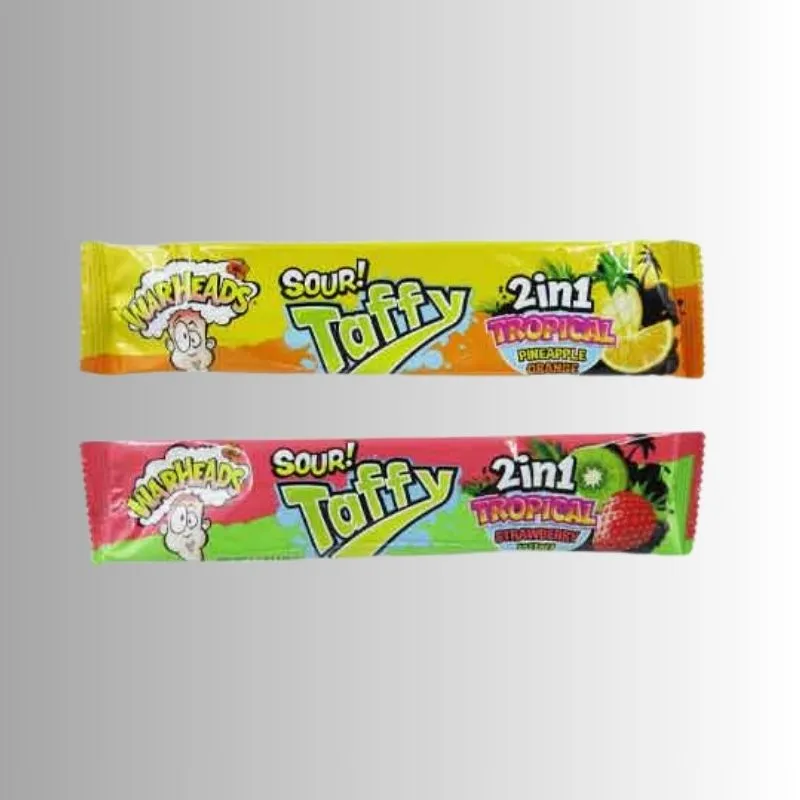 Warheads 2-in-1 Sour Tropical Taffy Chewy Bars: 48-Piece Display - Image 4