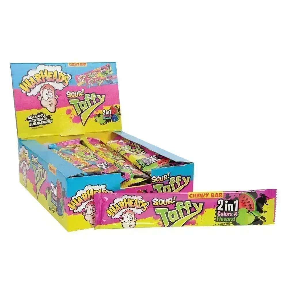 Warheads 2-in-1 Sour Taffy Chewy Bars: 48-Piece Display - Image 3