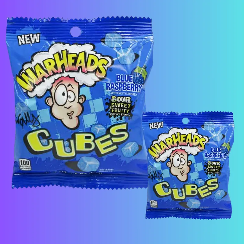 Warheads Blue Raspberry Cubes Peg Bags: 12-Piece Case - Image 3
