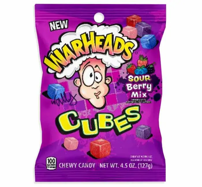 Warheads Chewy Cubes 4.5-Ounce Bag: 12 Pack Case