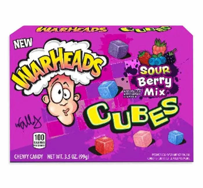 Warheads Sour Berry Cubes Theater Boxes: 12-Piece Case