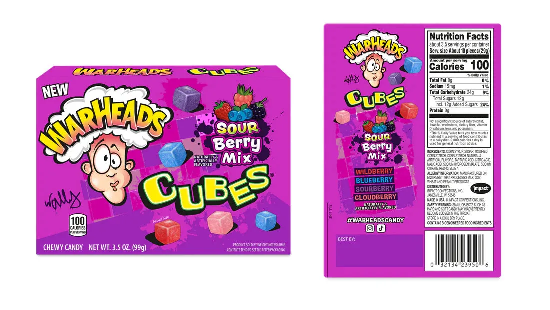 Warheads Sour Berry Cubes Theater Boxes: 12-Piece Case - Image 3