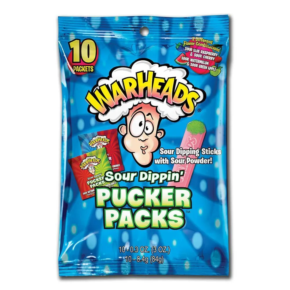 WarHeads Sour Dippin' Pucker Candy Packs: 120-Piece Box - Image 3