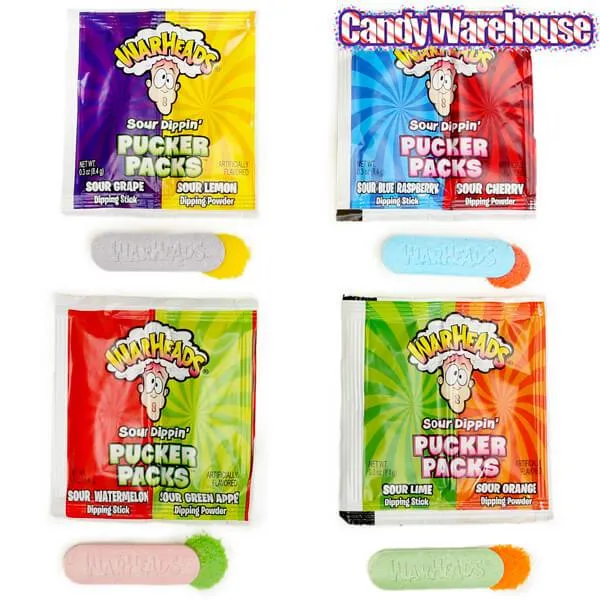 WarHeads Sour Dippin' Pucker Candy Packs: 50-Piece Bag - Image 3