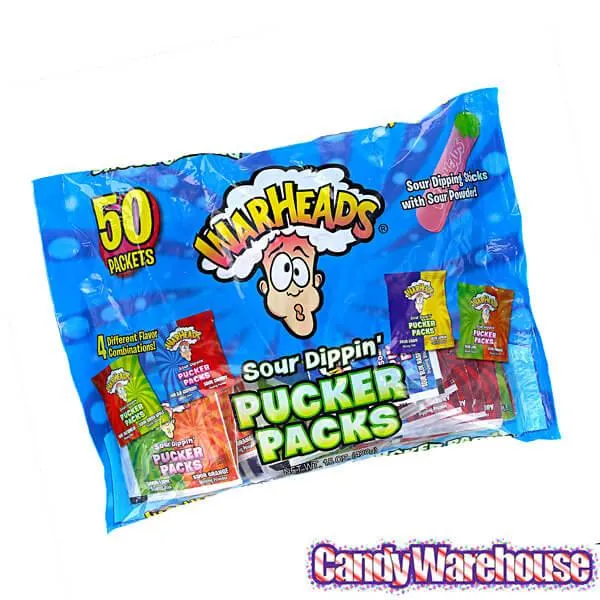 WarHeads Sour Dippin' Pucker Candy Packs: 50-Piece Bag - Image 4