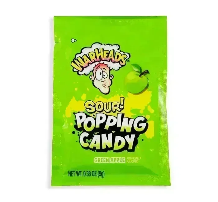 Warheads Sour Green Apple Popping Candy: 20-Piece Display - Image 2