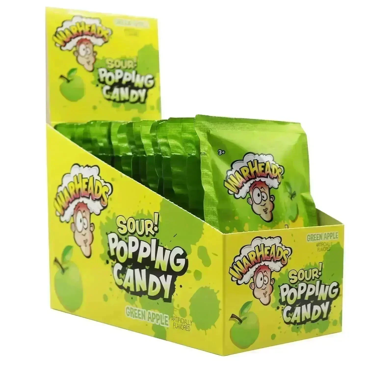 Warheads Sour Green Apple Popping Candy: 20-Piece Display - Image 3