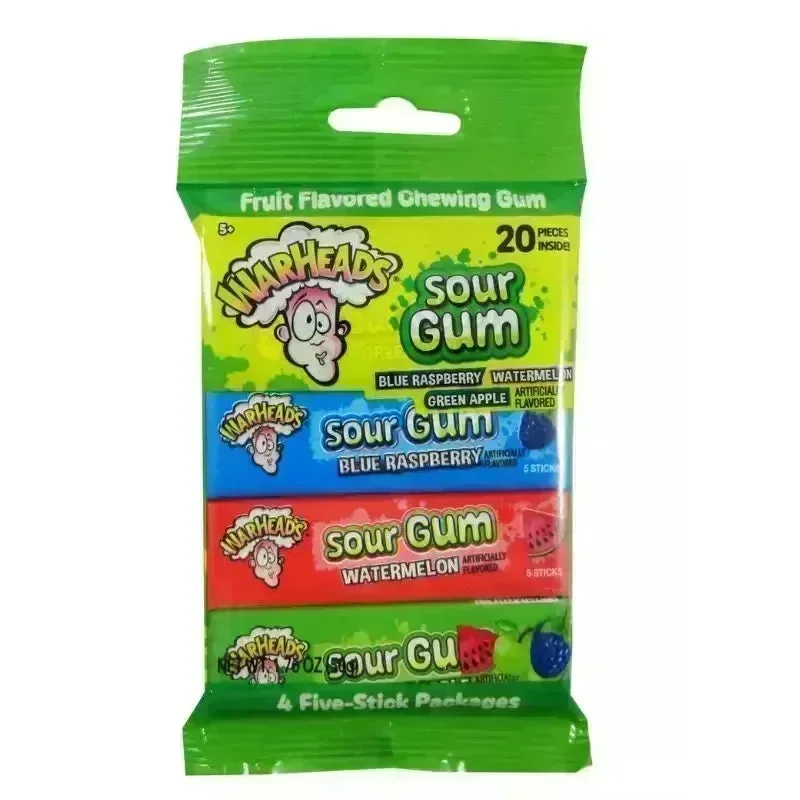 Warheads Sour Gum 4-Pack Peg Bags: 10-Piece Display - Image 2