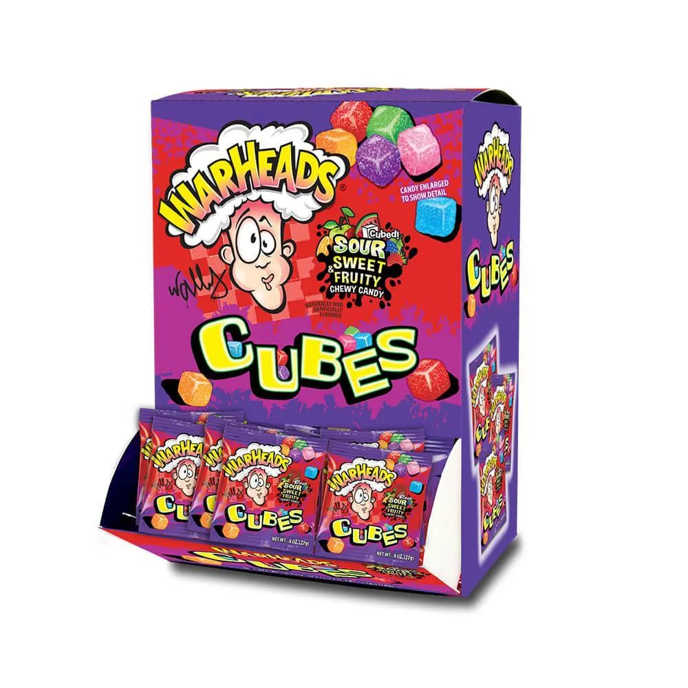 WarHeads Sour Sweet & Fruity Chewy Cubes Candy Packs: 15-Piece Box - Image 2