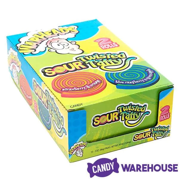 WarHeads Sour Twisted Taffy Rolls Candy Packs: 15-Piece Display - Image 3