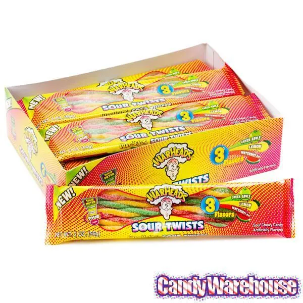 WarHeads Sour Twists Chewy Candy Packs: 15-Piece Box - Image 2