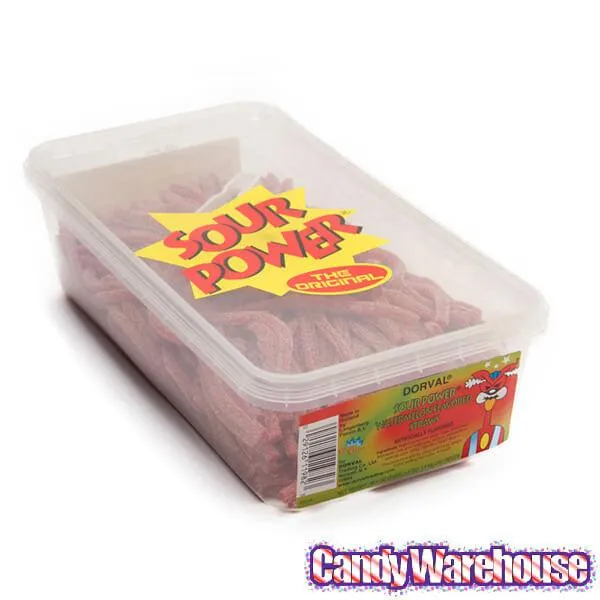 Dorval Sour Power Straws Candy - Watermelon: 200-Piece Tub - Image 3