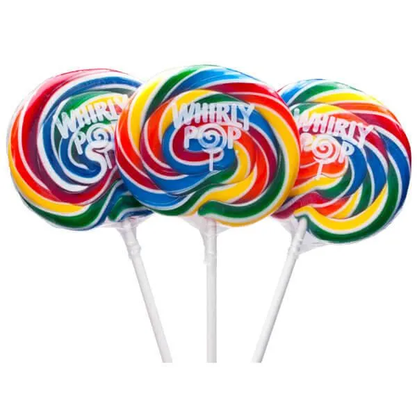 Whirly Pop 1.5-Ounce Swirl Suckers - Rainbow: 48-Piece Case