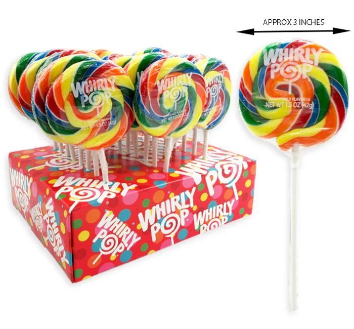Whirly Pop 1.5-Ounce Swirl Suckers - Rainbow: 48-Piece Case - Image 2