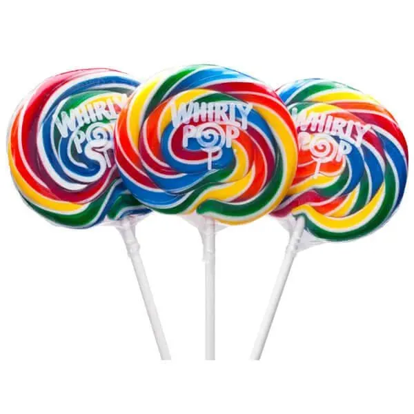 Whirly Pop 4-Inch Swirl Suckers - Rainbow: 12-Piece Case - Image 2