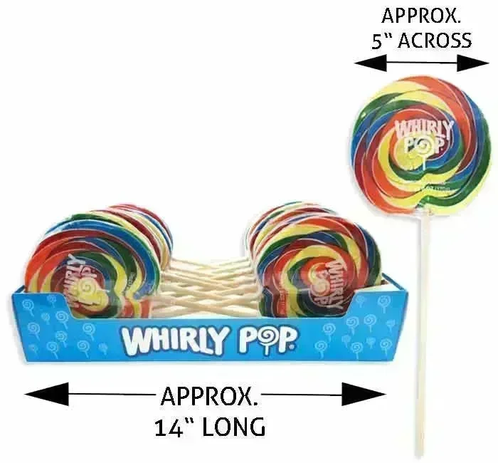 Whirly Pop 6-Ounce Swirl Suckers - Rainbow: 12-Piece Case - Image 2