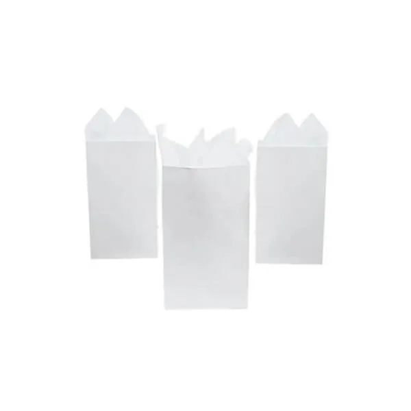 Mini Candy Treat Bags - White: 24-Piece Bag - Image 4