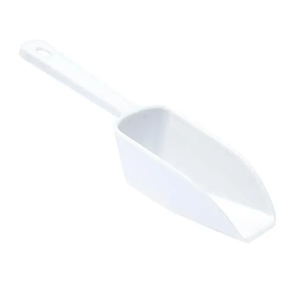 Plastic 2-Ounce Flat Bottom Candy Scoop - White