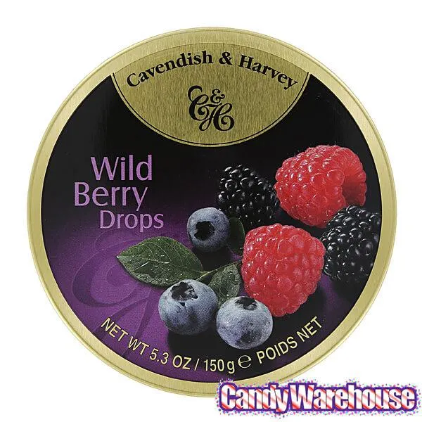 Cavendish & Harvey Hard Candy Drops Tins - Wild Berry: 12-Piece Box - Image 3