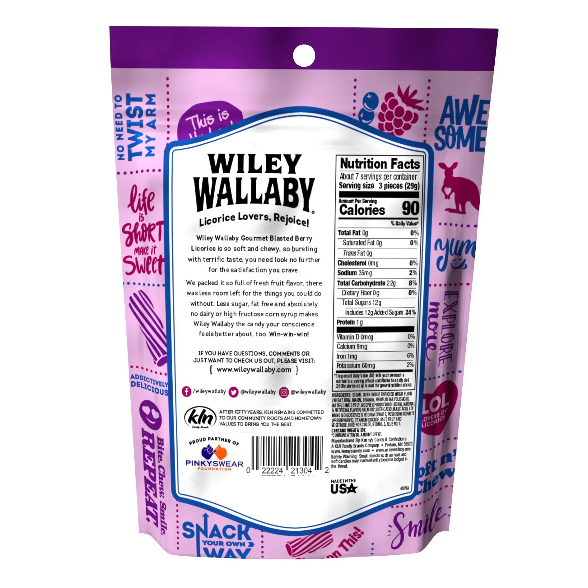 Wiley Wallaby Blasted Berry Licorice Bites : 12-Piece Case - Image 2