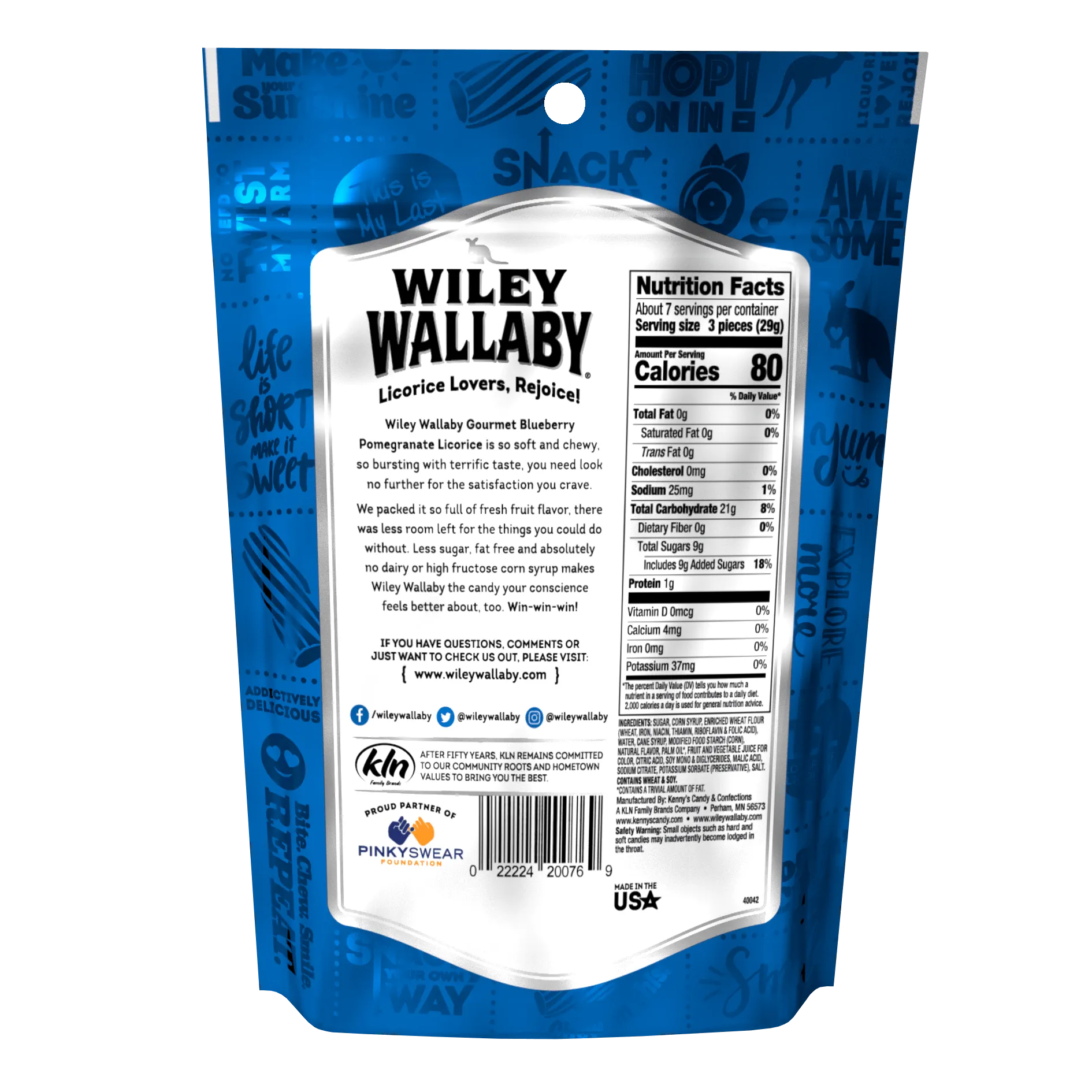 Wiley Wallaby Blueberry Pomegranate Licorice Bites Peg Bags: 12-Piece Case - Image 2