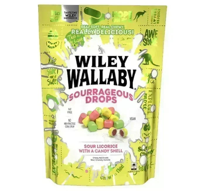Wiley Wallaby Sourrageous Licorice Bites Peg Bags: 12-Piece Box
