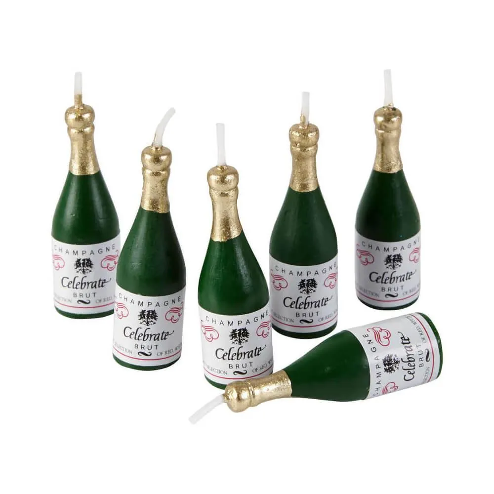 Wilton Champagne Bottle Candles: 6-Piece Pack - Image 2
