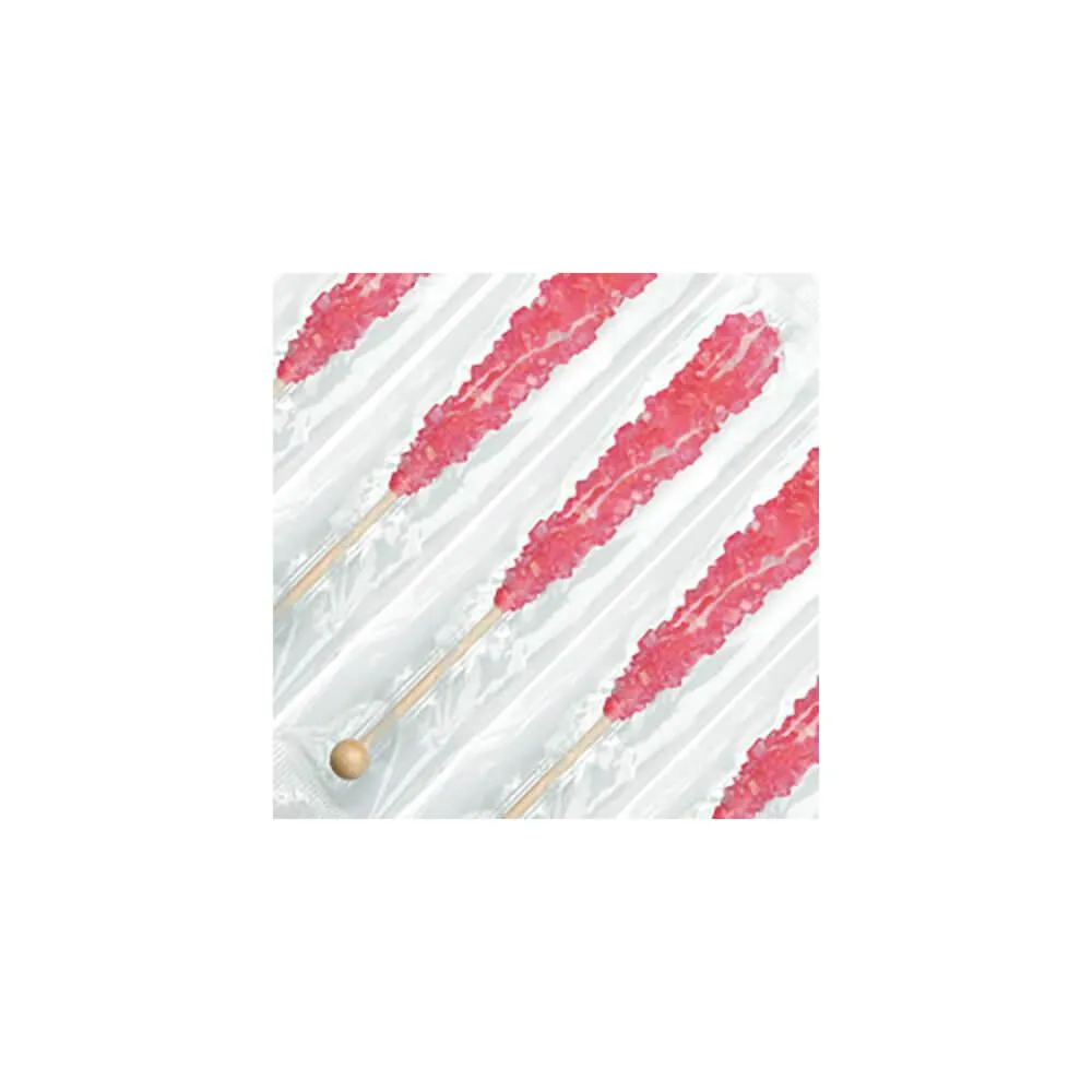 Wrapped Rock Candy Crystal Sticks - Pink: 120-Piece Case - Image 2