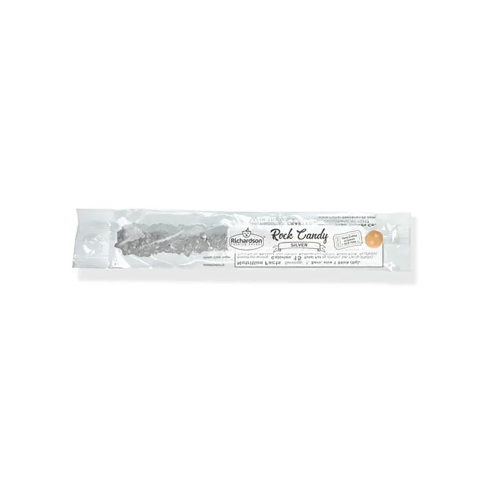 Wrapped Rock Candy Crystal Sticks - Silver: 120-Piece Case - Image 2