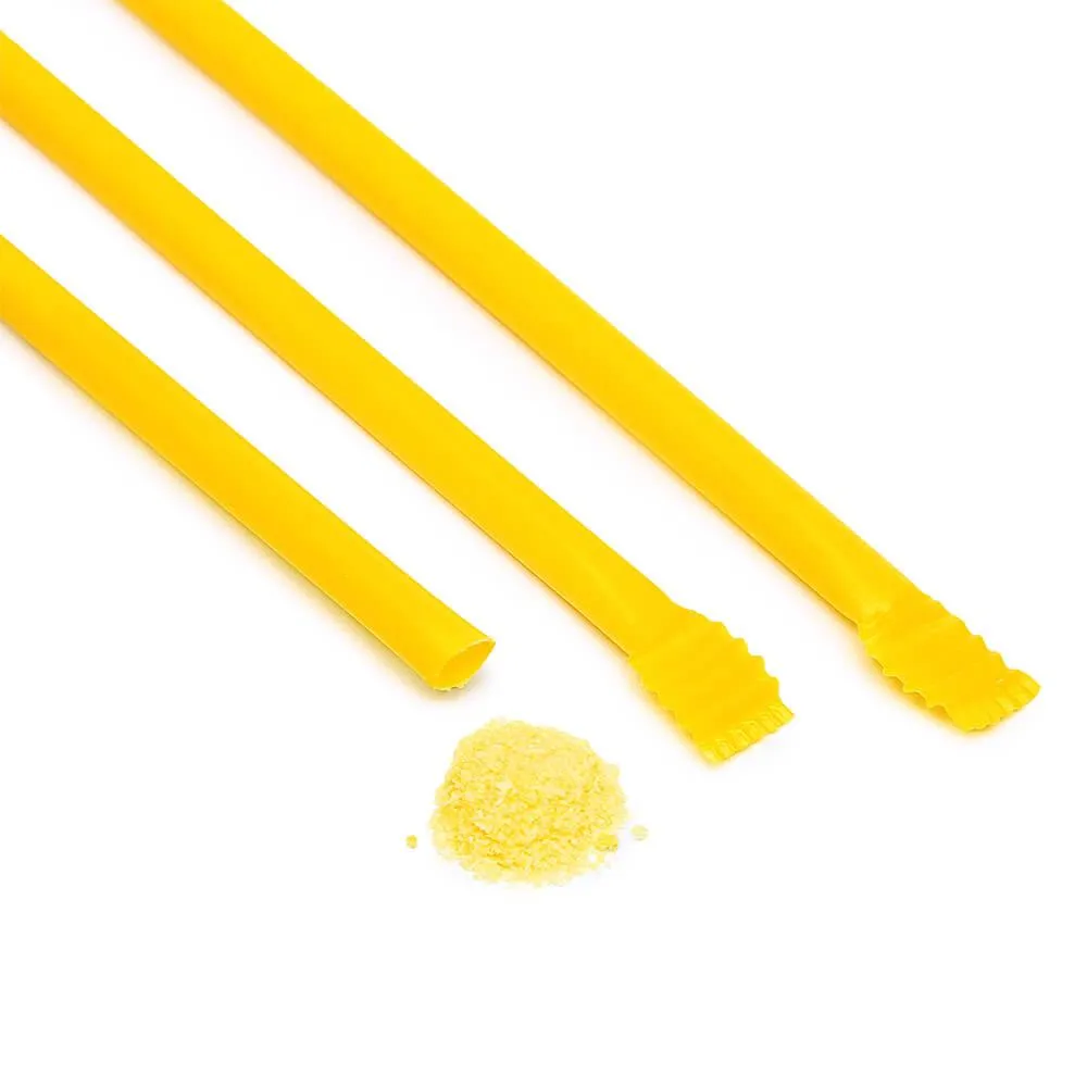Yellow Candy Powder Filled Plastic Mini Straws - Banana: 240-Piece Bag - Image 2