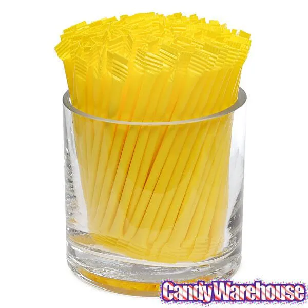 Yellow Candy Powder Filled Plastic Mini Straws - Banana: 240-Piece Bag - Image 4