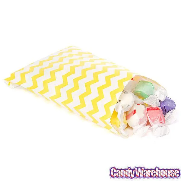 Yellow Chevron Stripe Candy Bags: 25-Piece Pack - Image 3