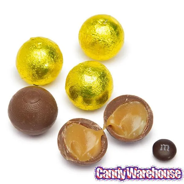 Palmer Foiled Caramel Filled Chocolate Candy Balls - Yellow: 5LB Bag - Image 4