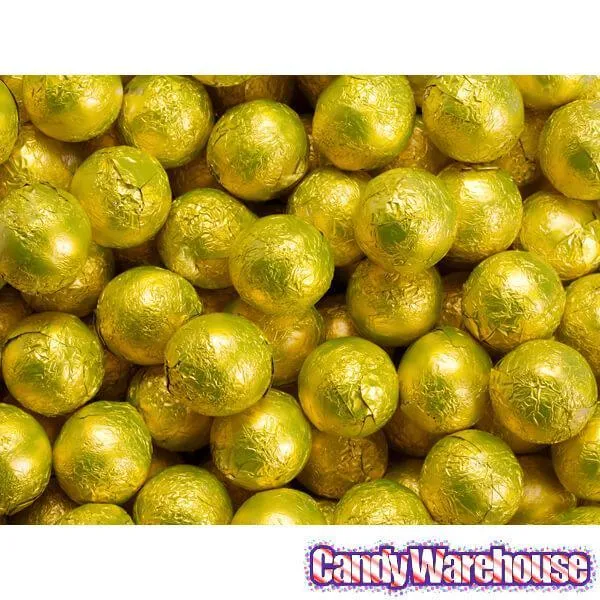 Foiled Milk Chocolate Balls - Yellow: 2LB Bag - Image 2