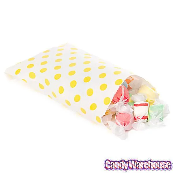 Yellow Polka Dot Candy Bags: 25-Piece Pack - Image 4