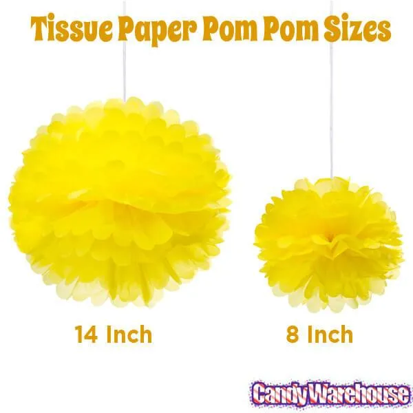 Tissue Paper 8-Inch Pom Pom - Yellow - Image 2