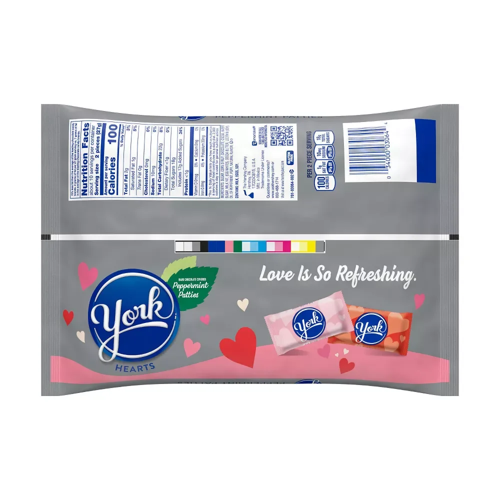 York Peppermint Patties Candy Hearts: 20-Piece Bag - Image 3