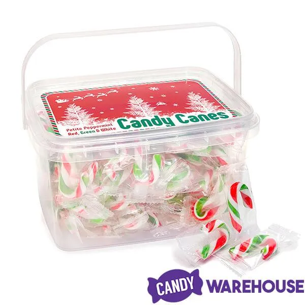 Mini Candy Canes - Red, Green, and White: 100-Piece Tub - Image 6