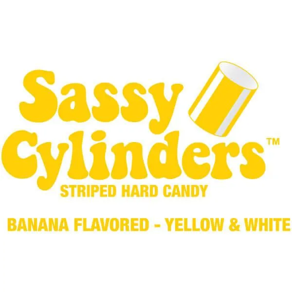 YumJunkie Sassy Cylinders Banana Yellow Striped Hard Candy: 5LB Bag - Image 3
