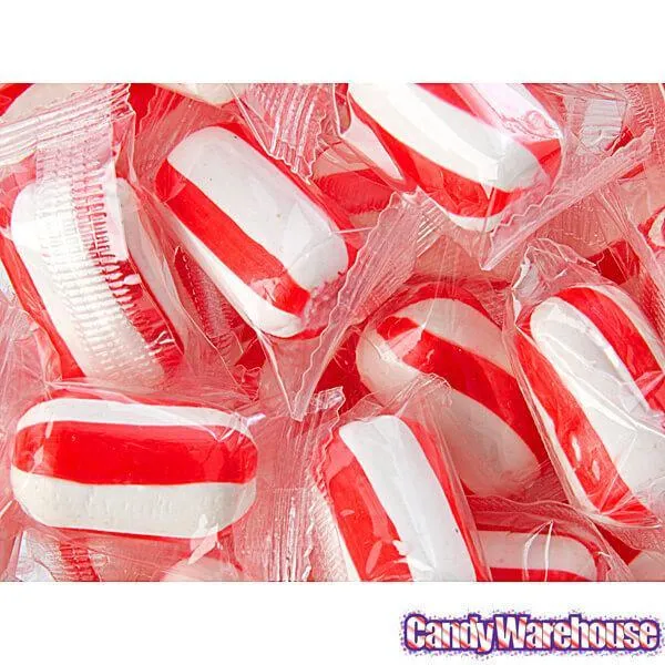 YumJunkie Sassy Cylinders Cherry Red Striped Hard Candy: 5LB Bag - Image 2