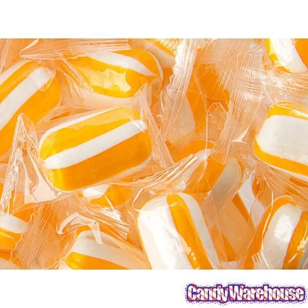 YumJunkie Sassy Cylinders Orange Striped Hard Candy: 5LB Bag - Image 2