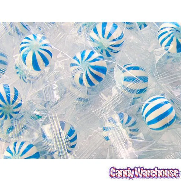 YumJunkie Sassy Spheres Blueberry Blue Striped Candy Balls - Petite: 5LB Bag - Image 2