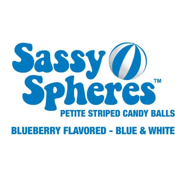 YumJunkie Sassy Spheres Blueberry Blue Striped Candy Balls - Petite: 5LB Bag - Image 3