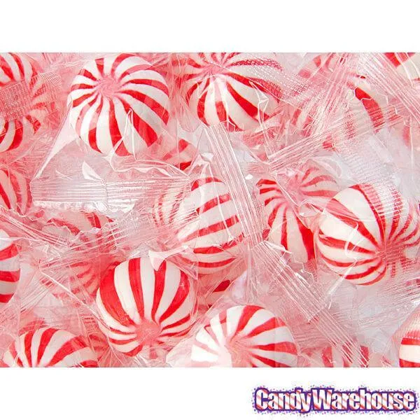 YumJunkie Sassy Spheres Cherry Red Striped Candy Balls: 5LB Bag - Image 2