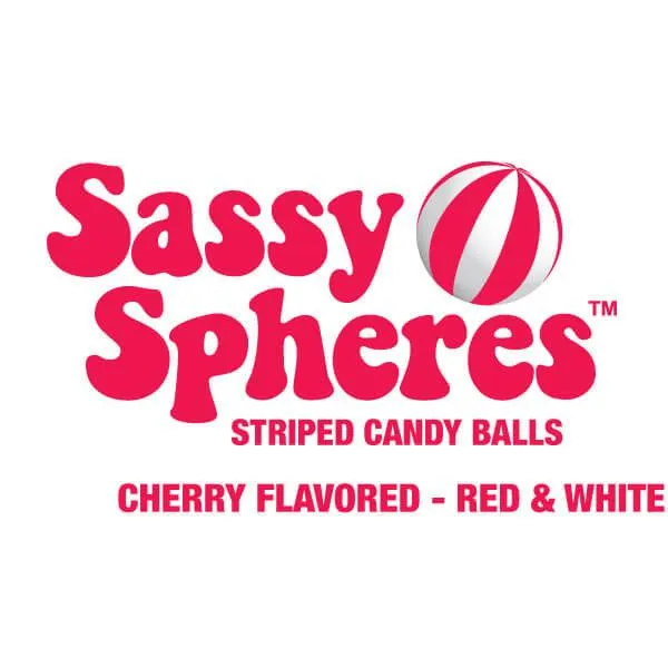YumJunkie Sassy Spheres Cherry Red Striped Candy Balls: 5LB Bag - Image 3