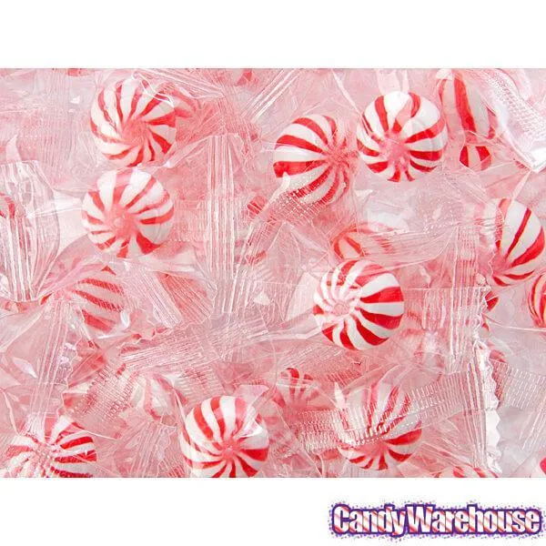 YumJunkie Sassy Spheres Cherry Red Striped Candy Balls - Petite: 5LB Bag - Image 2