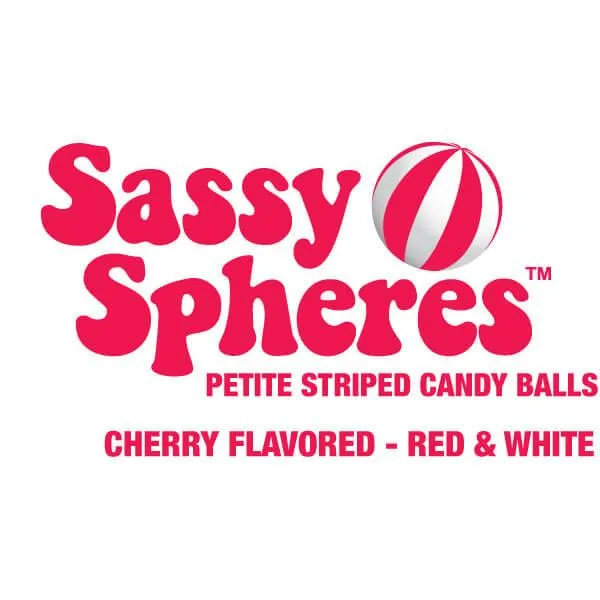 YumJunkie Sassy Spheres Cherry Red Striped Candy Balls - Petite: 5LB Bag - Image 3