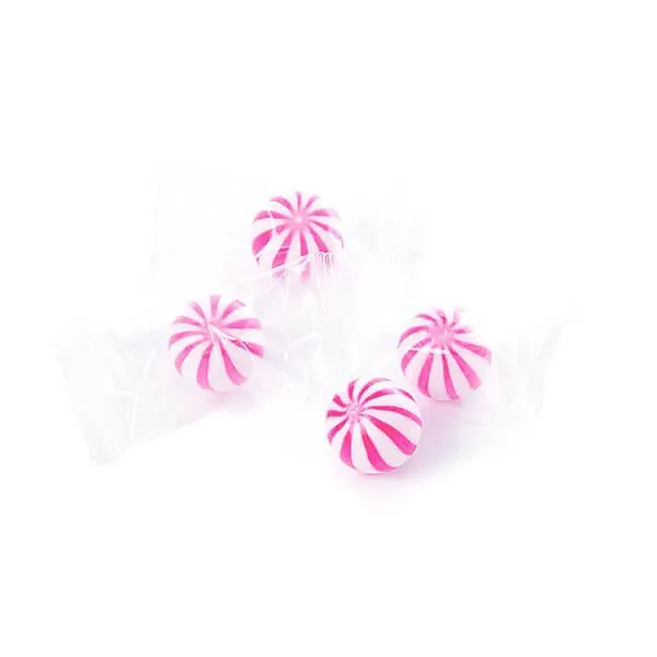 YumJunkie Sassy Spheres Strawberry Pink Striped Candy Balls - Petite: 5LB Bag - Image 3